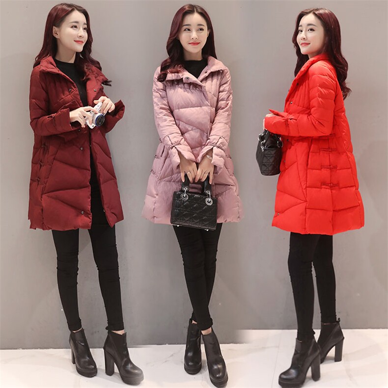 修身 显瘦 中长款 简约 百搭 羽绒服 2020年冬季 长袖 拉链图片