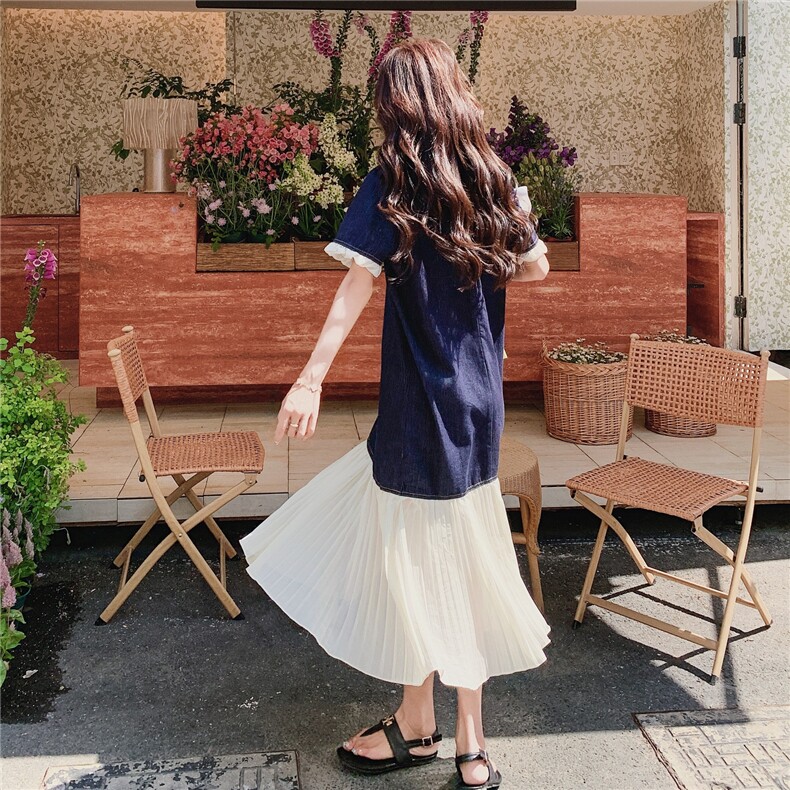 2025夏季牛仔拼接连衣裙L6092-P125-K188,女装连衣裙,2C322