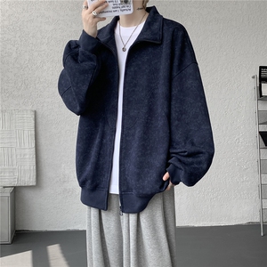 特批扎染开衫卫衣男美式重磅解构拼接脏脏拉链立领外套KS008-TP65图片