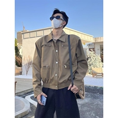 W11031-P70网图现货春季新款穿搭短款垫肩外套高级感痞帅夹克，男装夹克，星座1608