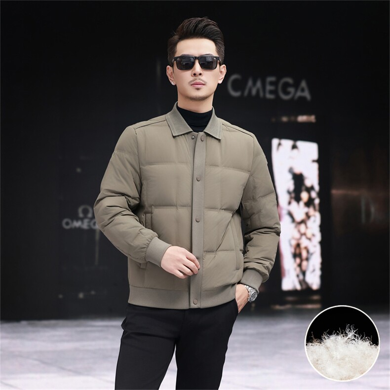 新标90绒针织休闲羽绒服外套男士时尚休闲轻薄羽绒服夹克,男装夹克,钱塘723