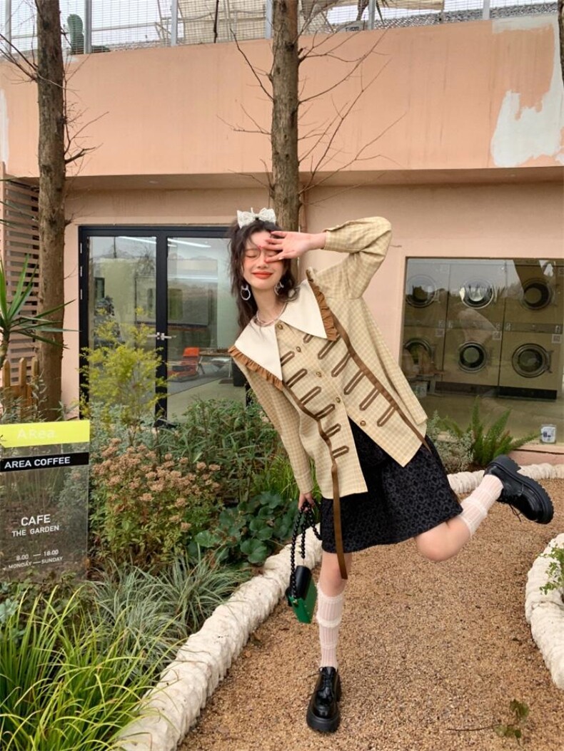 飘带系宽松衬衫，女装衬衫，YOUER DENG