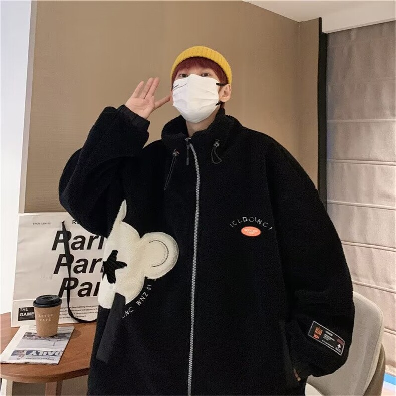 F604P75秋冬男装青年外套羊羔绒棉衣夹克保暖时尚休闲,男装夹克,星座512-6