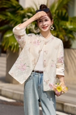 新中式国风刺绣外套女春秋轻奢高级感小个子减龄小香风防晒衣上衣，女装短外套，依如秀(原杭风阁)