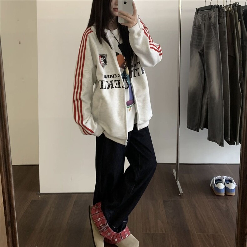 5328-P52原版做工食毛华棉复合牛奶丝休闲宽松外套薄款,女装卫衣/绒衫,星座617A-2