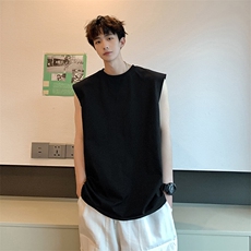 运动背心男纯棉休闲上衣2026夏季新款美式简约纯棉坎肩-A532TP15，男装背心/马甲，电商B241