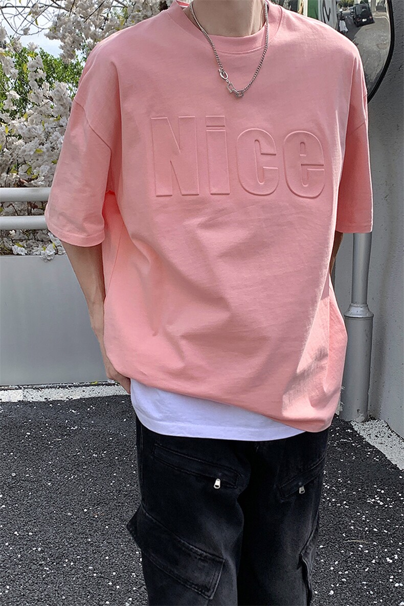 1港风钢印字母设计休闲潮大码M-5XL短袖T恤男DT77796特P28控49,男装T恤,星座226-2