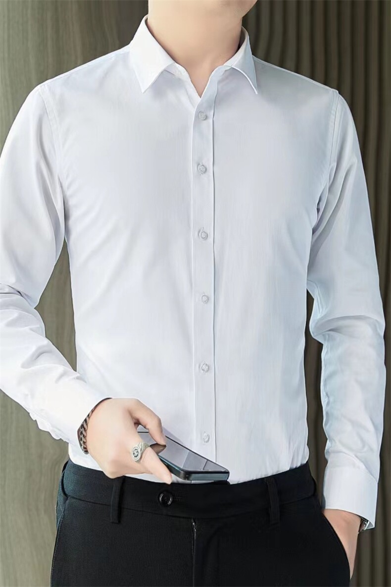 高档四季款长袖白色衬衫韩版修身工装服男上班衬衣C17--P22,男装衬衫,星座102C-1(原星座100)