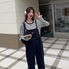 （2024新款现货）学院风背带裤条纹套裤212A-8851-P135-K199，女装套装/套裙，浙宝212A