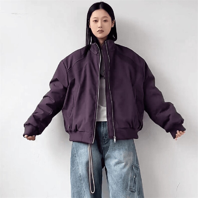 高品质春装新款老钱风美式高街解构立领棒球服飞行夹克潮休闲外套,男装夹克,电商A443
