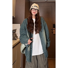 特批P55无差价25春设计感提花牛仔服夹克中性风大码翻领外套NJ151，男装夹克，电商A001-1