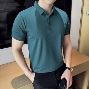 2024夏季新款 冰丝无痕宽松翻领POLO衫男57713-p50图片