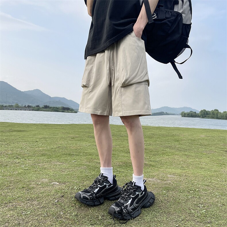 供视频~双层大口袋工装短裤防水面料A454特P35控55,男装牛仔裤,电商A309