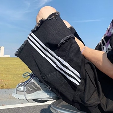 街ins潮牌宽松五分裤休闲裤夏季薄款破洞牛仔短裤男高K7203-P40，男装牛仔裤，星座512-4