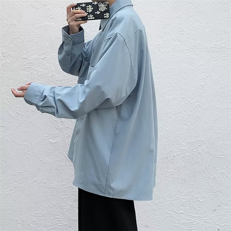男春秋情侣宽松休闲衬衣RC72P35,男装衬衫,星座1116-2