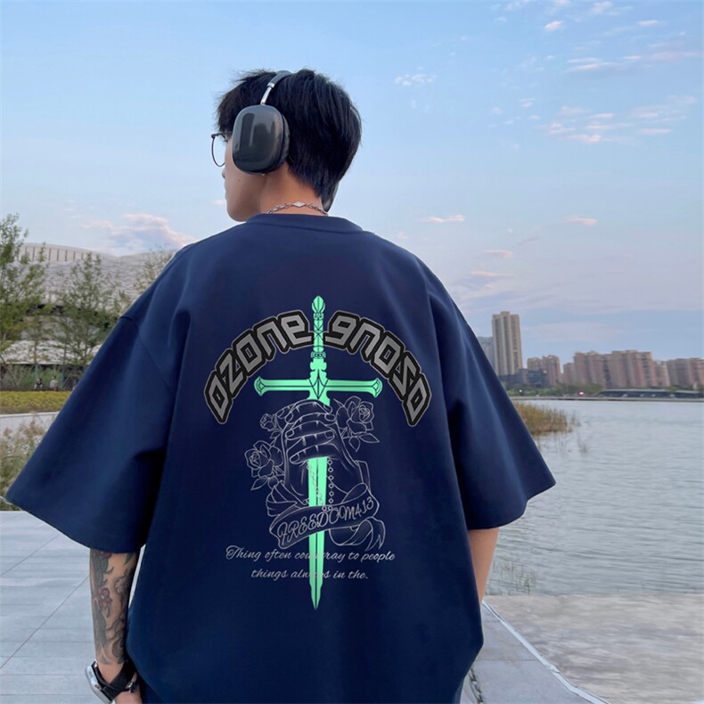 量大优供视频230g重磅纯棉短袖T恤男NT176-特P19控38,男装T恤,电商B367