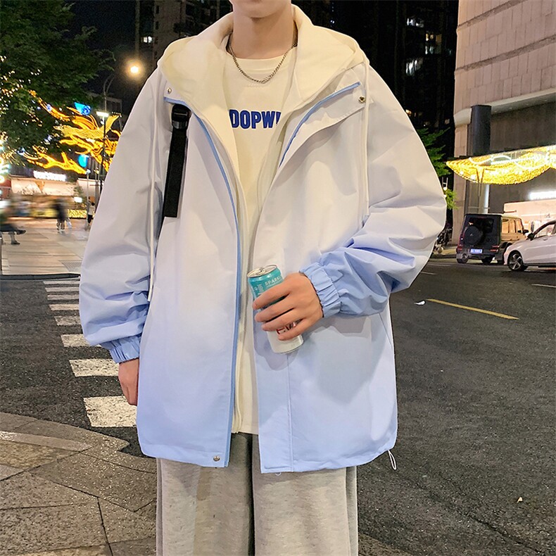 秋季新款二开宽松夹克男撞色假两件冲锋衣外套A157B-JK7833-特P75,男装夹克,电商A157B