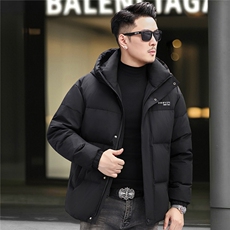 2025新款冬季连帽90绒子白鸭绒羽绒服外套中年男装加厚羽绒服夹克，男装夹克，钱塘723