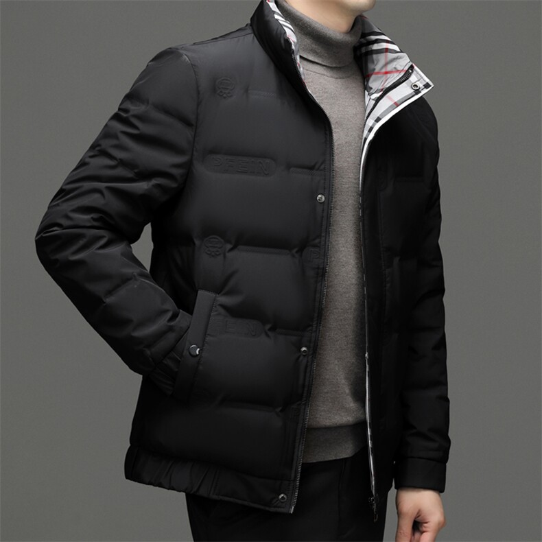 BJY15320钱塘2020-2冬季厚款时尚休闲立领中年男士羽绒服P195,男装羽绒服,钱塘207-2