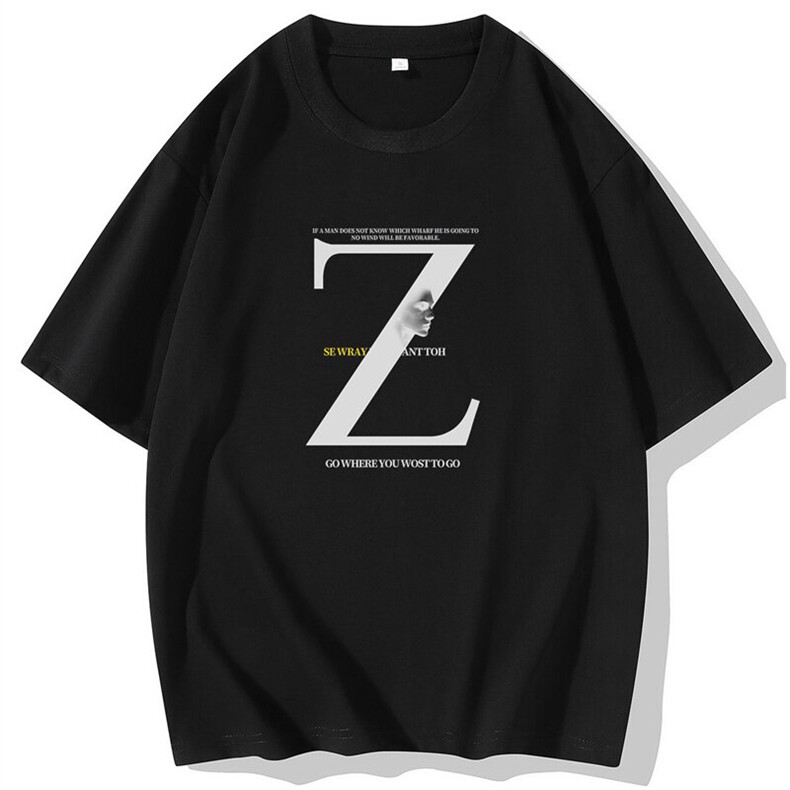 量大有差价2025夏季新款现货潮流青少年字母印花短袖T恤DT001-P10,男装T恤,星座1816-1（原1210-1）