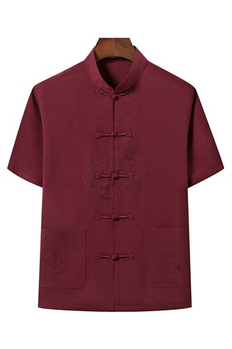 风唐装男中式汉服短袖外套中老年人夏季薄款套装SFT9791-P95图片