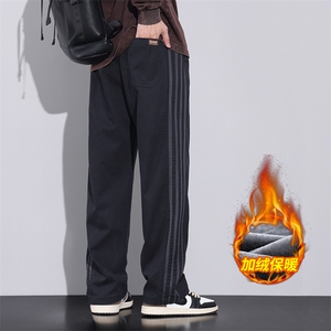 工装休闲裤男士宽松直筒加绒百搭条纹运动长裤Z2354-P45/加绒P55图片
