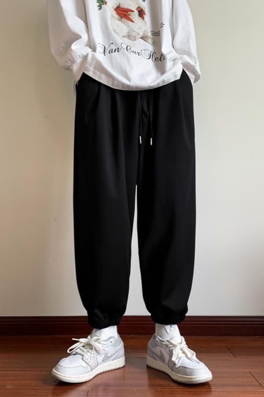 A018-K710P45/秋季斜纹面料纯色休闲大码长裤九分裤男,男装休闲裤,电商A018