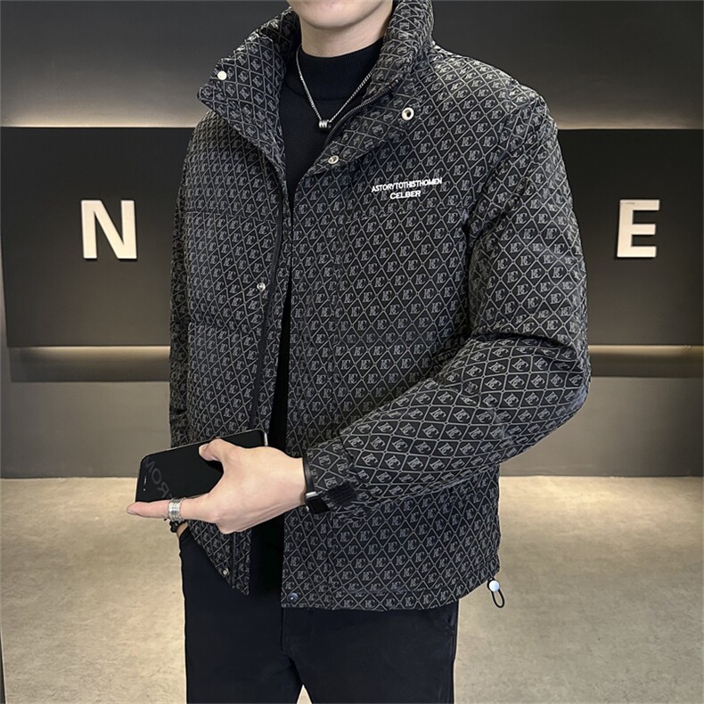 标50绒2025冬季跑量新款男士立领时尚潮流白鸭绒羽绒服夹克,男装夹克,电商A225