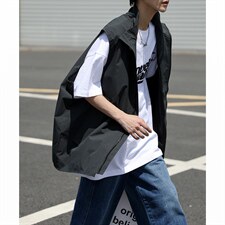 夏季复古宽松休闲马甲新款日系机能风工装马甲外套 W3110-P35图片