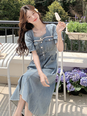 夏牛仔连衣裙，女装连衣裙，3200格调