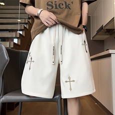 刺绣高点击中性风潮牌短裤男学生宽松416B-1-DK862-特P28限48，男装牛仔裤，星座416B-1