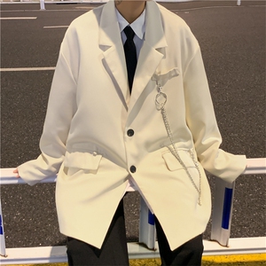送铁链小西装男ins休闲夹克上衣2024新款春秋西装外套XZ01382-P53图片