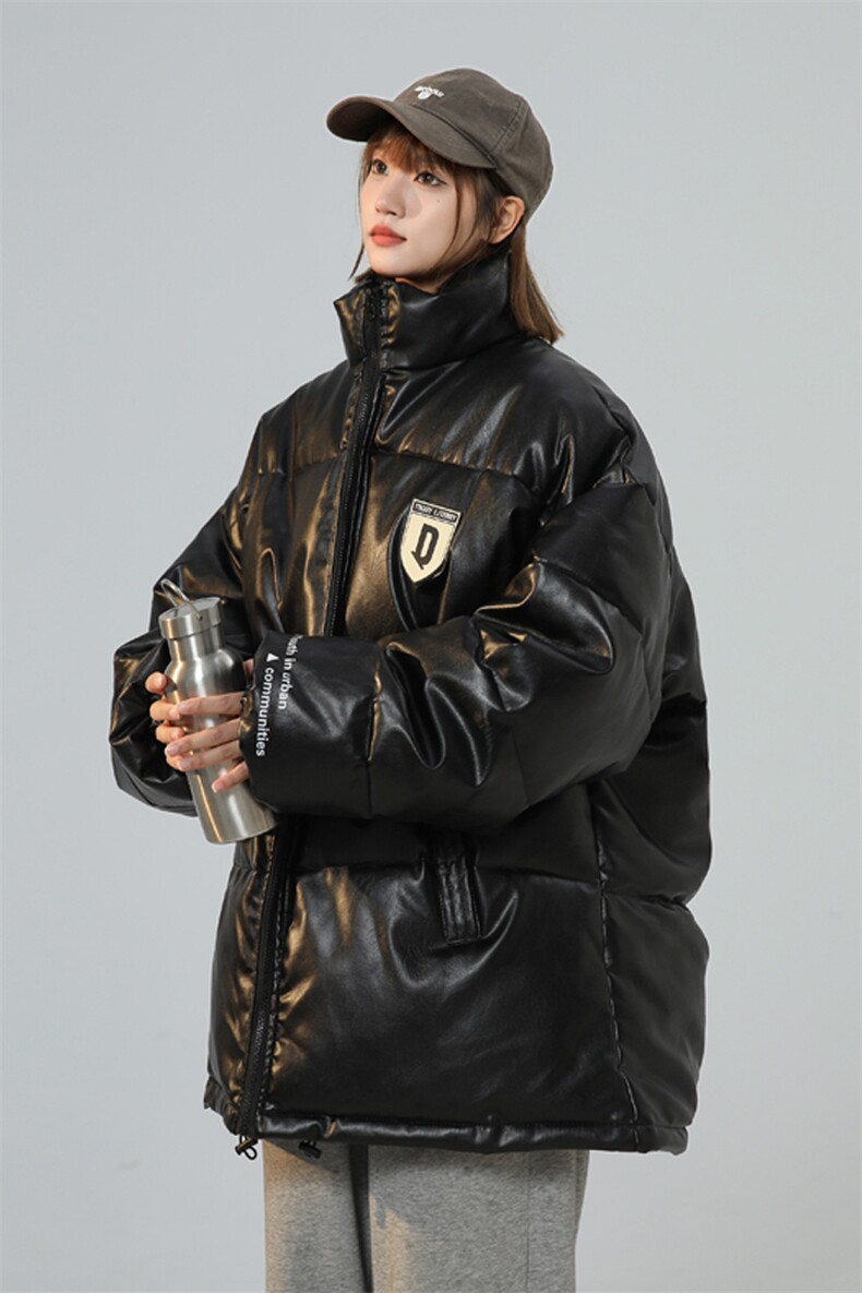 PU皮棉衣棉服男女面包服立领冬装棉袄皮衣外套3358-P80控108,男装皮衣,星座207