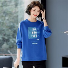 2023春装新款时尚休闲气质个性减龄印花宽松舒适卫衣，女装T恤，丽影随形