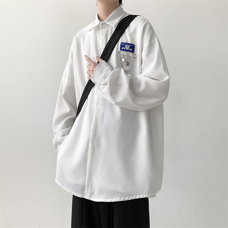 宽松港风长袖衬衫男KD626-P30,男装衬衫,电商D312-1