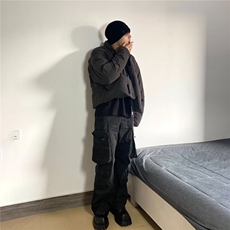 网图短款立领加厚棉服保暖小个子面包服棉衣外套A025-ZY18306-P88，男装棉衣，电商A025
