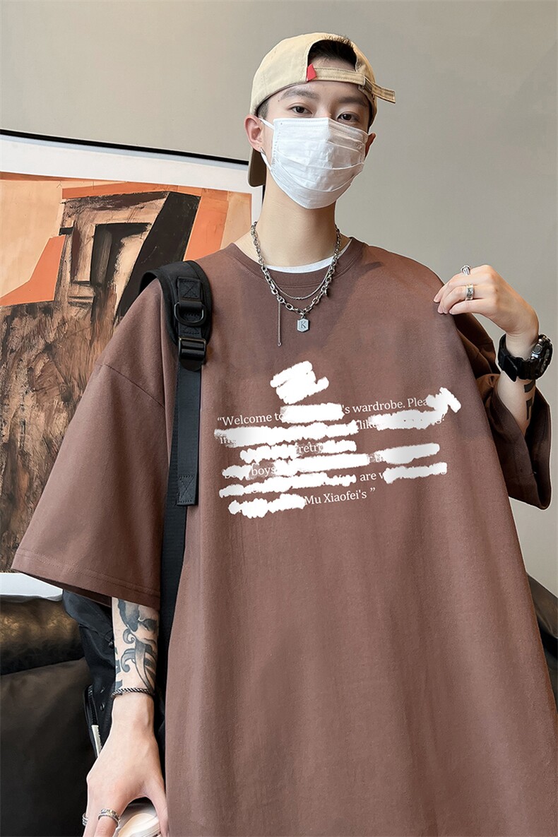 量大优可提供视频2024夏季新美式短袖T恤D223A-T24150-P18,男装T恤,电商019-1