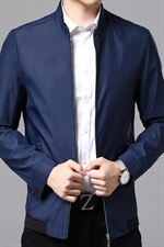 2023春季新款中青年男士立领纯色夹克爸爸春装薄款休闲男外套图片