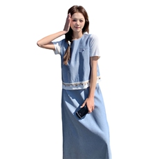 新款现货韩系气质两件套高级感亮片马甲套装2561-P155-K228，女装套装/套裙，2C057
