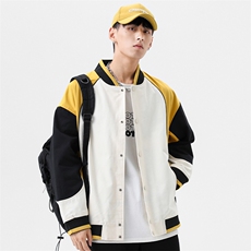 秋季宽松潮流休闲拼色棒球服情侣外套夹克A305-EY3671-P75，男装夹克，电商B306