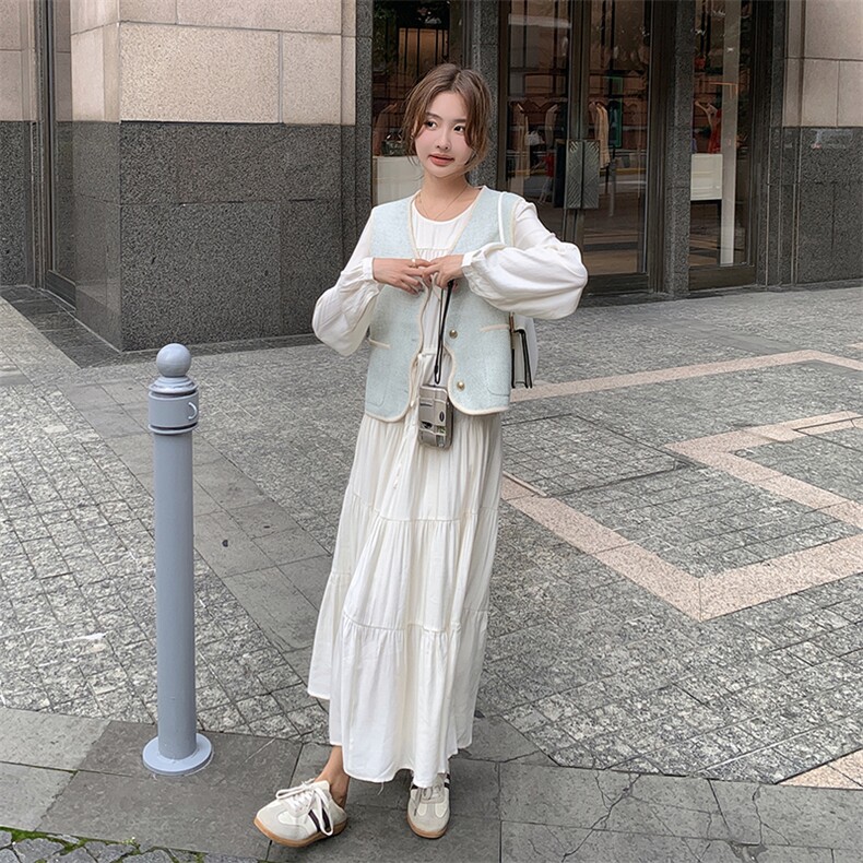 2023年秋季新款韩系甜美百搭两件套套裙B190-82502-P155-K218,女装套装/套裙,一九零