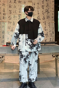 新中式长袖套装TZ88797P90衬衫CS88799P45控78裤子88798P45控68图片