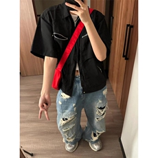 【网图】美式复古破洞牛仔裤男夏季水洗做旧乞丐裤子Y9201WW-特48，男装牛仔裤，星座1007（原301D）