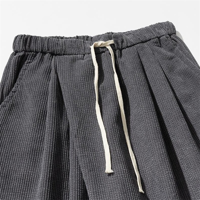 平铺图大码风灯芯绒阔腿裤直筒休闲裤汉服日系潮K242/P65,男装民族服装,电商A221A