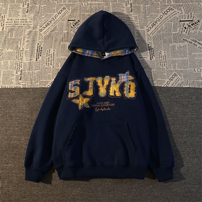 5503-P60新款刺绣花设计纯棉华棉复合牛奶丝连帽卫衣,女装卫衣/绒衫,星座617A-2