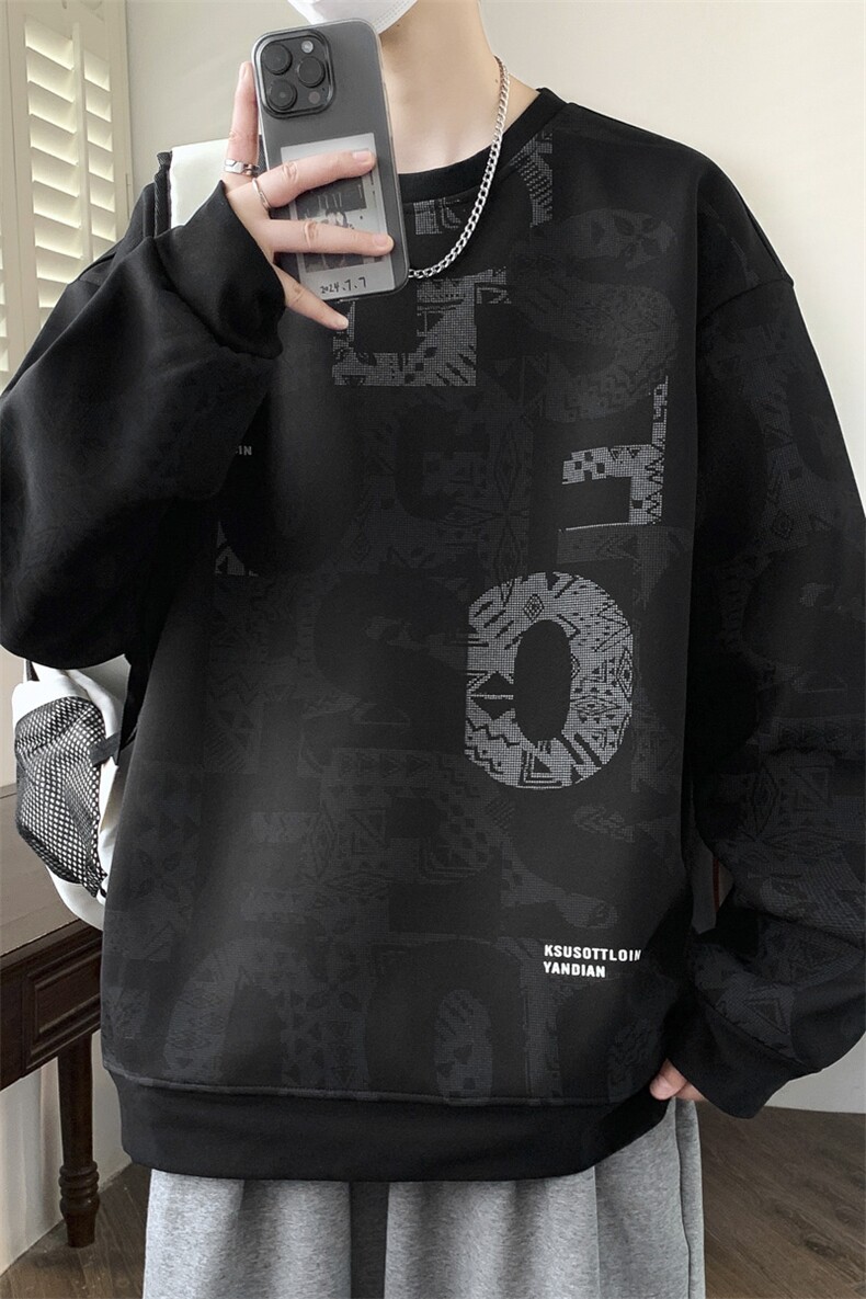 大码卫衣秋冬潮流印花卫衣男宽松休闲W9906,男装卫衣,星座1107-1