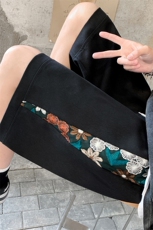 1港风短裤男大码中性风短裤女男士中裤男潮流五分裤DK7792P45控59，男装休闲裤，星座226-2