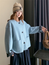 撞色双面呢羊毛大衣女冬小个子毛呢外套，女装毛呢外套，2C218