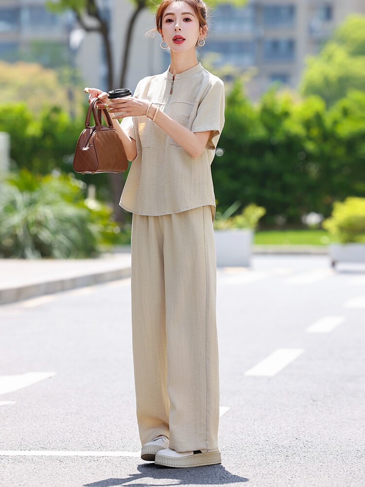 休闲时尚套装女2025夏季爆款小个子气质减龄宽松显瘦遮肉两件套潮,女装套装/套裙,梦依杭