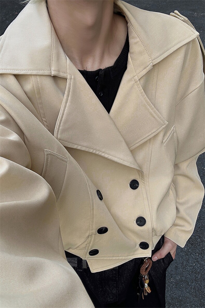 26春款春秋叠穿短款廓形个性上衣中性飒气通勤外套HY802P80,女装短外套,电商A102B